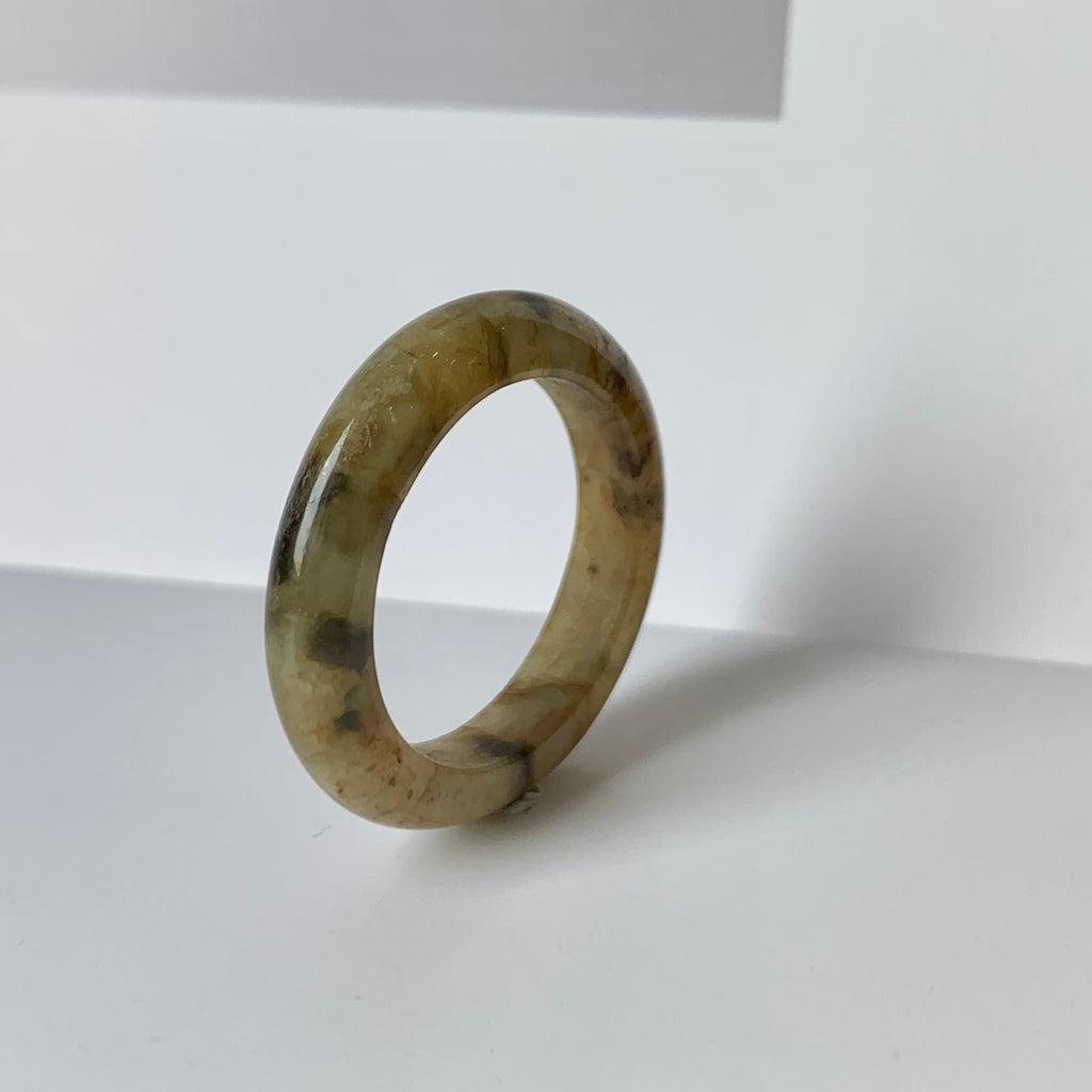18.7mm A-Grade Natural Jadeite Abacus Ring Band No. 161753