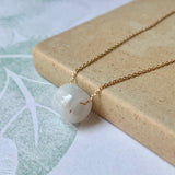 A-Grade Natural White Jadeite Barrel Pendant No.171607