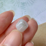 A-Grade Natural White Jadeite Barrel Pendant No.171607