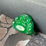 SOLD OUT: Icy A-Grade Natural Imperial Green Jadeite Buddha No.171653