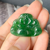 SOLD OUT: Icy A-Grade Natural Imperial Green Jadeite Buddha No.171653