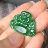 SOLD OUT: Icy A-Grade Natural Imperial Green Jadeite Buddha No.171653