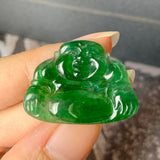 SOLD OUT: Icy A-Grade Natural Imperial Green Jadeite Buddha No.171653