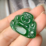 SOLD OUT: Icy A-Grade Natural Imperial Green Jadeite Buddha No.171653