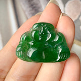 SOLD OUT: Icy A-Grade Natural Imperial Green Jadeite Buddha No.171653