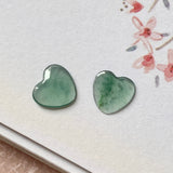 0.85 cts A-Grade Natural Bluish Green Jadeite Heart Shape Pair No.180638