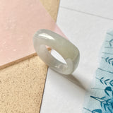 17mm A-Grade Natural Lilac Jadeite Saddle Loaf Ring Band No.162303