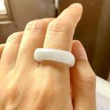 17mm A-Grade Natural Lilac Jadeite Saddle Loaf Ring Band No.162303