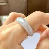 17mm A-Grade Natural Lilac Jadeite Saddle Loaf Ring Band No.162303