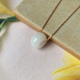 A-Grade Natural White Jadeite Barrel Pendant No.171364