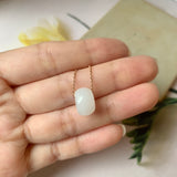 A-Grade Natural White Jadeite Barrel Pendant No.171364