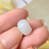 A-Grade Natural White Jadeite Barrel Pendant No.171364