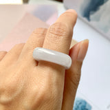 17.9mm A-Grade Natural Lilac Jadeite Saddle Loaf Ring Band No.162304