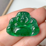 Icy A-Grade Natural Imperial Green Jadeite Buddha No.171655