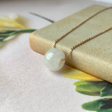 A-Grade Natural White Jadeite Barrel Pendant No.171658