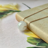 A-Grade Natural White Jadeite Barrel Pendant No.171658