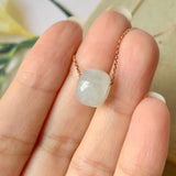 A-Grade Natural White Jadeite Barrel Pendant No.171658