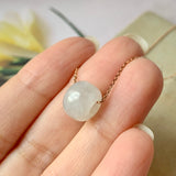 A-Grade Natural White Jadeite Barrel Pendant No.171658