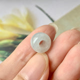 A-Grade Natural White Jadeite Barrel Pendant No.171658