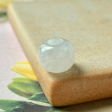 A-Grade Natural White Jadeite Barrel Pendant No.171658