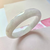 55.2mm A-Grade Natural Lavender Green Jadeite Modern Round Bangle No.151959