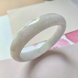 55.2mm A-Grade Natural Lavender Green Jadeite Modern Round Bangle No.151959