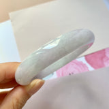 55.2mm A-Grade Natural Lavender Green Jadeite Modern Round Bangle No.151959