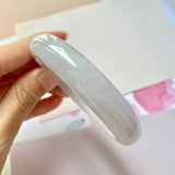 55.2mm A-Grade Natural Lavender Green Jadeite Modern Round Bangle No.151959