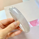 55.2mm A-Grade Natural Lavender Green Jadeite Modern Round Bangle No.151959