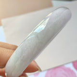 55.2mm A-Grade Natural Lavender Green Jadeite Modern Round Bangle No.151959