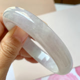 55.2mm A-Grade Natural Lavender Green Jadeite Modern Round Bangle No.151959