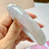 55.2mm A-Grade Natural Lavender Green Jadeite Modern Round Bangle No.151959