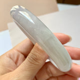 55.2mm A-Grade Natural Lavender Green Jadeite Modern Round Bangle No.151959