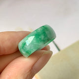 SOLD OUT: 18.2mm A-Grade Natural Floral Imperial Green Jadeite Ring Band No.162174