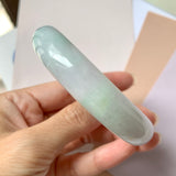 56.1mm A-Grade Natural Lavender Green Jadeite Modern Round Bangle No.151962