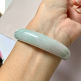 56.1mm A-Grade Natural Lavender Green Jadeite Modern Round Bangle No.151962