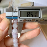 8.5mm A-Grade Natural Lilac Jadeite Beaded Bracelet with Barrel No.190179