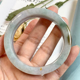 55mm A-Grade Natural Tri-Colour Jadeite Modern Round Bangle (Right-Angle) No.151689