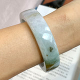 55mm A-Grade Natural Tri-Colour Jadeite Modern Round Bangle (Right-Angle) No.151689