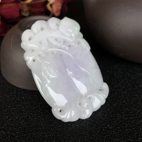 A-Grade Type A Natural Lavender Jadeite Jade Peach Pendant No.170479