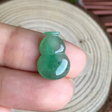 Icy A-Grade Type A Natural Green Jadeite Jade Calabash Piece No.170186