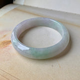 57.6mm A-Grade Natural Lavender & Green Jadeite Modern Round Bangle No.151915