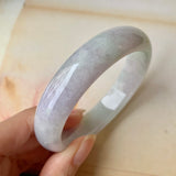 SOLD OUT: 57.6mm A-Grade Natural Lavender & Green Jadeite Modern Round Bangle No.151915