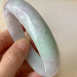 SOLD OUT: 57.6mm A-Grade Natural Lavender & Green Jadeite Modern Round Bangle No.151915