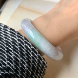 57.6mm A-Grade Natural Lavender & Green Jadeite Modern Round Bangle No.151915