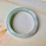 SOLD OUT: 56.8mm A-Grade Natural Lavender & Green Jadeite Modern Round Bangle No.151918