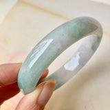 SOLD OUT: 56.8mm A-Grade Natural Lavender & Green Jadeite Modern Round Bangle No.151918