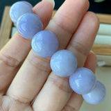 13.8mm A-Grade Natural Lavender Jadeite Beaded Bracelet No.190175