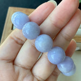 13.8mm A-Grade Natural Lavender Jadeite Beaded Bracelet No.190175