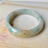 54.5mm A-Grade Natural Tri-Colour Jadeite Modern Round Bangle No.151920